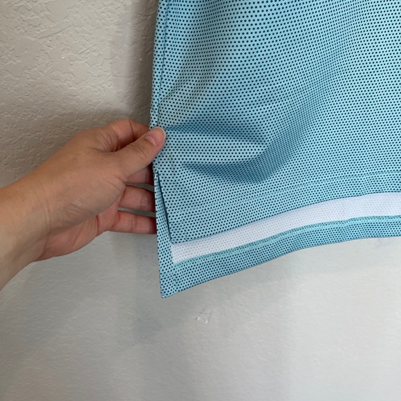 Turtleson Polo Shirt Men's XL Blue Dots Golf Stretch Preppy Activewear Casual - Picture 4 of 9